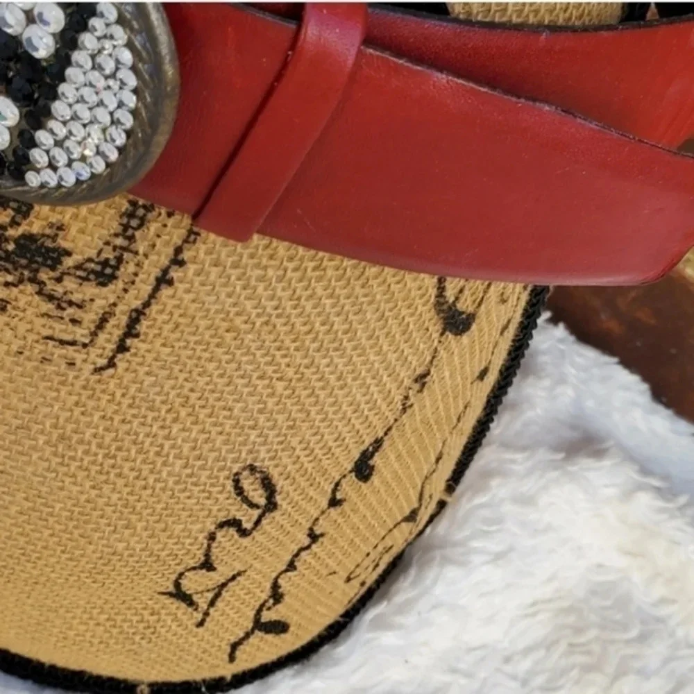 Vintage Red‎ Western style leather Belt S- M